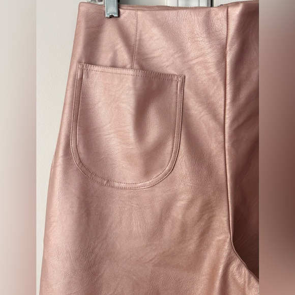 Anthropologie Maeve The Colette Metallic Ruffle-Hem Faux Leather Pants - Picture 7 of 15